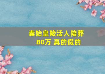 秦始皇陵活人陪葬80万 真的假的